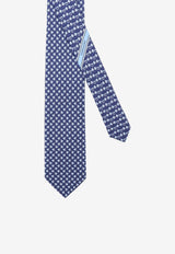 Ferragamo All-Over Fish Print Silk Tie Navy 351442794549NAVY_NAVY_67481195
