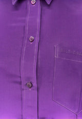 Balenciaga Silk Shantung Long-Sleeved Shirt Purple 872318TUP195210_Purple_70149658