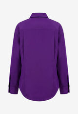 Balenciaga Silk Shantung Long-Sleeved Shirt Purple 872318TUP195210_Purple_70149658