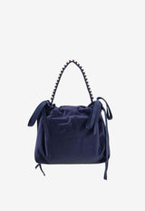 Jimmy Choo Rhinestone Embellished Satin Shoulder Bag Navy DRAWSTRINGMINITHKSIMARINESILVER_MARINESILVER_67481199