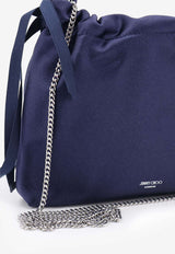 Jimmy Choo Rhinestone Embellished Satin Shoulder Bag Navy DRAWSTRINGMINITHKSIMARINESILVER_MARINESILVER_67481199