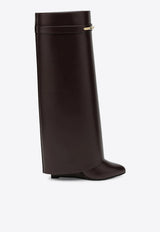 Givenchy Shark Pinch 90 Leather Knee-High Boots Dark Brown BE703XE1J7/T_GIV-202