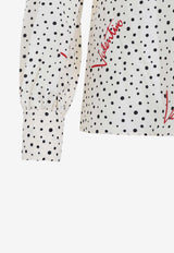 Bollicine Polka Dots Silk Crepe Blouse