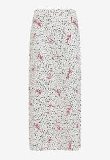 Plissé Bollicine Polka Dots Midi Skirt