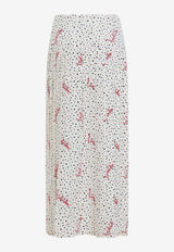 Plissé Bollicine Polka Dots Midi Skirt