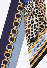 Ferragamo Felindra Print Silk Bandeau Scarf Multicolor 321280795098BLUE_BLUE_67481139