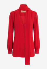 Valentino Silk Blouse with Scarf Red 9B3AB8K01MHR9M_PARIS_70014345