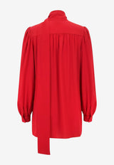 Valentino Silk Blouse with Scarf Red 9B3AB8K01MHR9M_PARIS_70014345