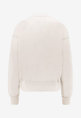 Isabel Marant Etoile Moby Flocked Logo Sweatshirt Ecru SW0003FAA1M07E23EC_Ecru_70014422