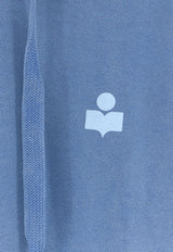 Isabel Marant Etoile Salmy Logo Hooded Sweatshirt Blue SW0200FAD1M04EBULB_BlueLight Blue_70014430