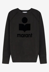 Isabel Marant Etoile Milly NY Flocked Logo Sweatshirt Black SW0160FAA1M07E02FK_FADED BLACK_70014477