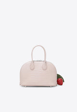 Self-Portrait Mini Bowling Bag in Lizard-Embossed Leather Pink PF26-316ALE/T_SELF-P