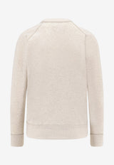 Isabel Marant Etoile Milly NY Flocked Logo Sweatshirt Ecru SW0160FAA1M07E23EC_Ecru_70014508