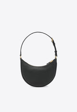Valentino Mini VLogo Signature Hobo Bag in Grained Leather Black 9W2P0AK3SNP/T_VALE-0NO