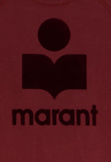 Isabel Marant Etoile Milly NY Flocked Logo Sweatshirt Burgundy SW0160FAA1M07EBYBY_BurgundyBurgundy_70013717