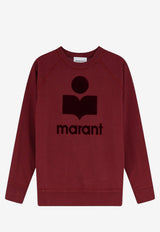 Isabel Marant Etoile Milly NY Flocked Logo Sweatshirt Burgundy SW0160FAA1M07EBYBY_BurgundyBurgundy_70013717
