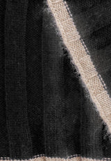 Brunello Cucinelli Ribbed Cashmere Scarf Black M2240819CB676_NEROBROWN_70014724