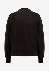 Isabel Marant Etoile Moby Flocked Logo Faded Sweatshirt Black SW0003FAA1M07E02FK_FADED BLACK_70013791