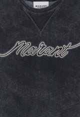 Isabel Marant Etoile Rise Embroidered Logo Faded Sweatshirt Black SW0061FAD3M04E02FK_FADED BLACK_70013800