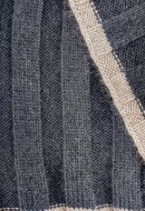 Brunello Cucinelli Ribbed Cashmere Scarf Gray M2240819CG316_GRIGIOSCUROSABBIA_70014830