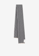 Brunello Cucinelli Ribbed Cashmere Scarf Gray M2240819CG316_GRIGIOSCUROSABBIA_70014830