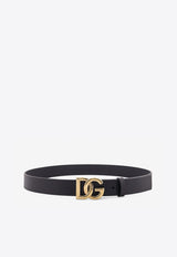Dolce & Gabbana DG Logo Buckle Leather Belt Black BC4644AX6228E831_NEROORO_70014061