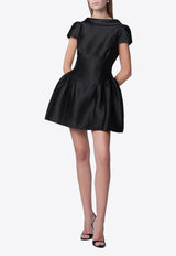 Self-Portrait Silk Taffeta Mini Dress Black PF26-097SSI/T_SELF-B