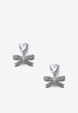 Self-Portrait Crystal Bow Drop Earrings Silver PF26-630EPR/T_SELF-SL