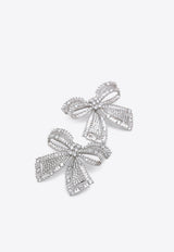 Self-Portrait Oversized Crystal Bow Earrings Silver PF26-617EPR/T_SELF-SL