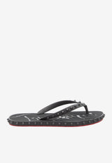 Christian Louboutin Super Loubi Studded Flip Flops Black 1230961-BK01-BLACK