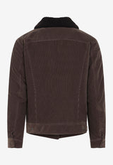 Shearling Collar Corduroy Trucker Jacket