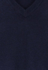 Brunello Cucinelli V-neck Cashmere Sweater Navy M2200162CW425_NAVYGRIGIOMEDIO_70014702