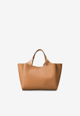 Tod's Monogram Charm Leather Tote Bag Brown XBWAPAFL100QRIS410_KENIA SCURO_70014169
