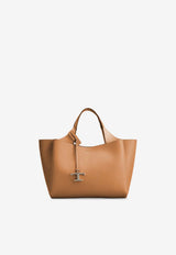 Tod's Monogram Charm Leather Tote Bag Brown XBWAPAFL100QRIS410_KENIA SCURO_70014169