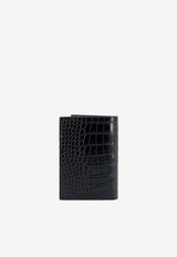 Tom Ford Croc-Embossed Leather Wallet Black Y0420LCL439S1N001_BLACK_70166501