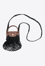 Longchamp XS Le Pliage Filet Mesh Bag Black 10139HVH/T_LONG-001