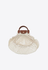 Longchamp Large Le Pliage Filet Mesh Bag Ecru 10121HVH/T_LONG-037