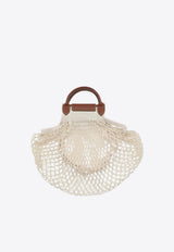 Longchamp Large Le Pliage Filet Mesh Bag Ecru 10121HVH/T_LONG-037