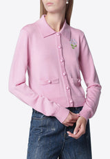 Self-Portrait Flower Embroidered Knit Cardigan Pink PF26-143CWO/T_SELF-P