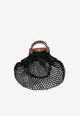 Longchamp Large Le Pliage Filet Mesh Bag Black 10121HVH/T_LONG-001