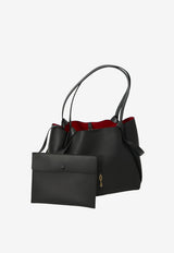 Christian Louboutin Small Bettina Hammered Leather Tote Bag Black 3265050--BK01