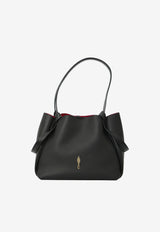 Christian Louboutin Small Bettina Hammered Leather Tote Bag Black 3265050--BK01