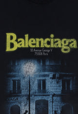 Balenciaga The Address Oversized Faded T-shirt Black 764235TUVO61041_BLACK_70166720