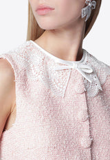 Self-Portrait Bouclé Lace-Collar Mini Dress Pink PF26-002SCPL/T_SELF-P