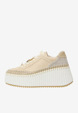 Chloé Nama Low-Top Wedge Sneakers Gray CH26U02IWW--092
