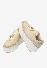 Chloé Nama Low-Top Wedge Sneakers Gray CH26U02IWW--092