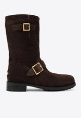 Jimmy Choo Mid-Calf Suede Biker Boots Brown BIKERMIDSVV/T_JIMCH-025623