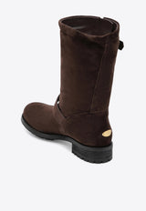 Jimmy Choo Mid-Calf Suede Biker Boots Brown BIKERMIDSVV/T_JIMCH-025623