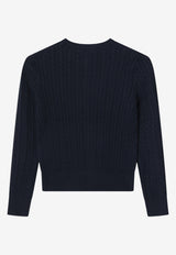 Polo Ralph Lauren Kids Girls Cable Knit Logo Cardigan Blue 313543047011CO/T_POLOR-HN