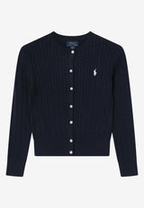 Polo Ralph Lauren Kids Girls Cable Knit Logo Cardigan Blue 313543047011CO/T_POLOR-HN